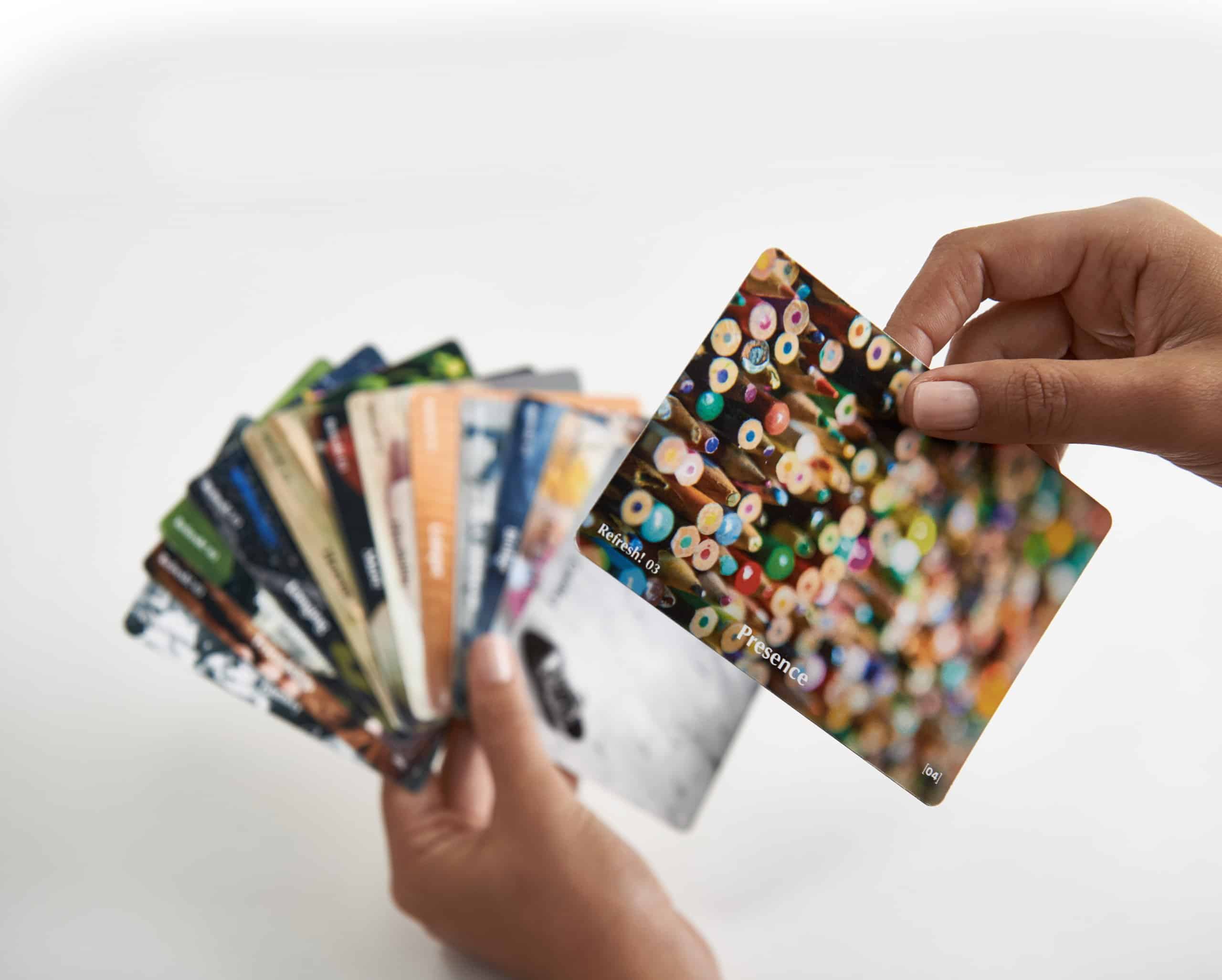 People using cards